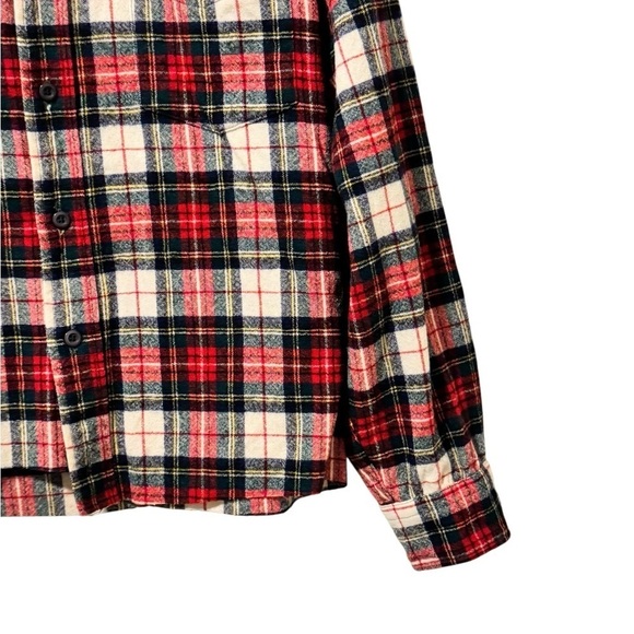 Pendleton 100% Virgin Wool Plaid Long Sleeve Shirt Womens Size Small Red White - Picture 8 of 10